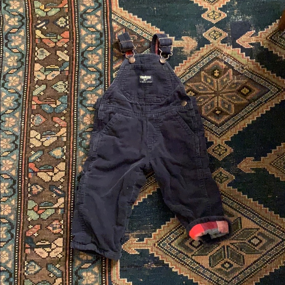 OshKosh Overalls Navy/Flannel Lined 9M